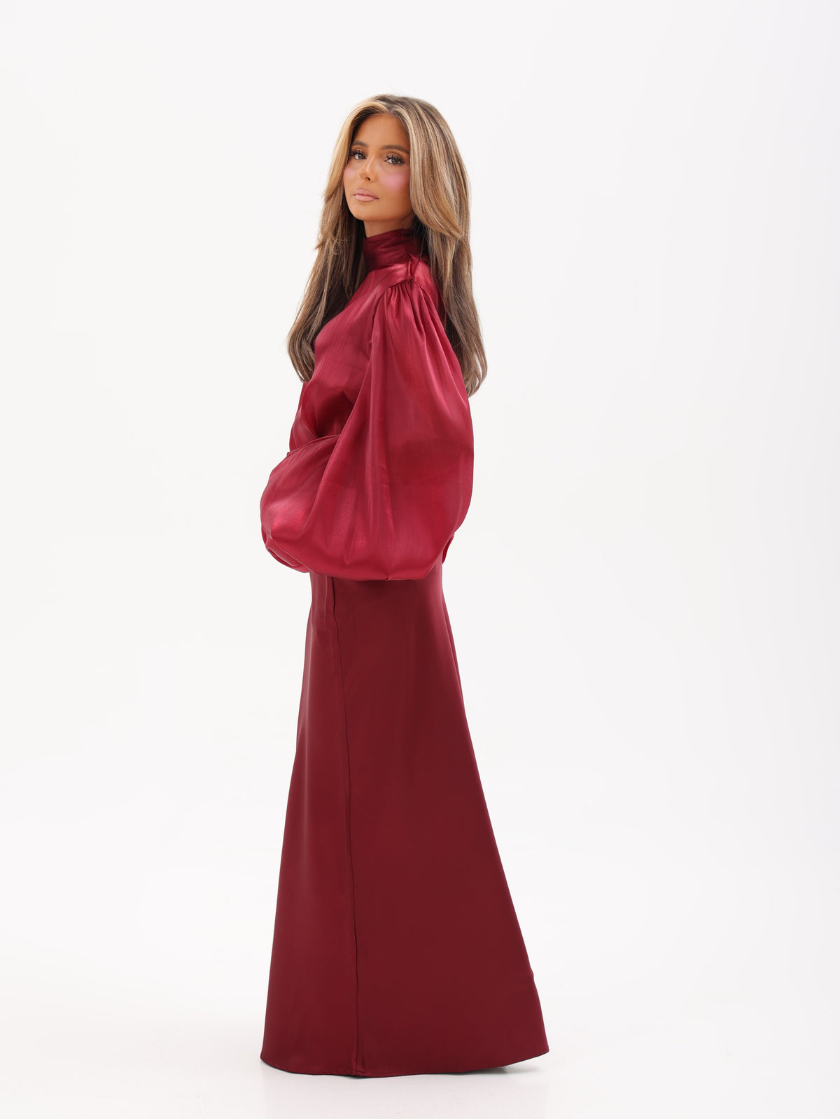 Balloon Sleeve Organza Blouse