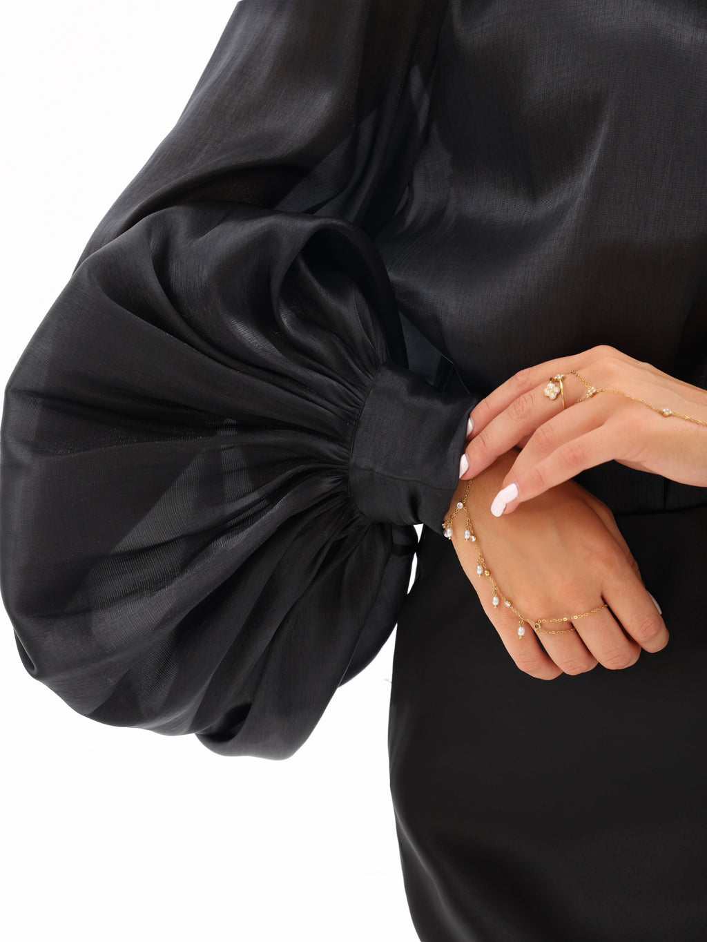 Balloon Sleeve Organza Blouse