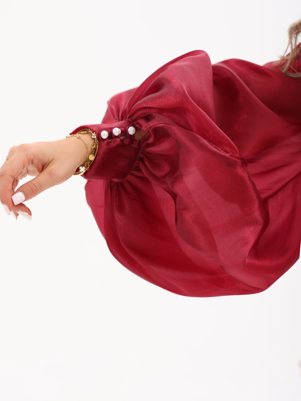 Balloon Sleeve Organza Blouse