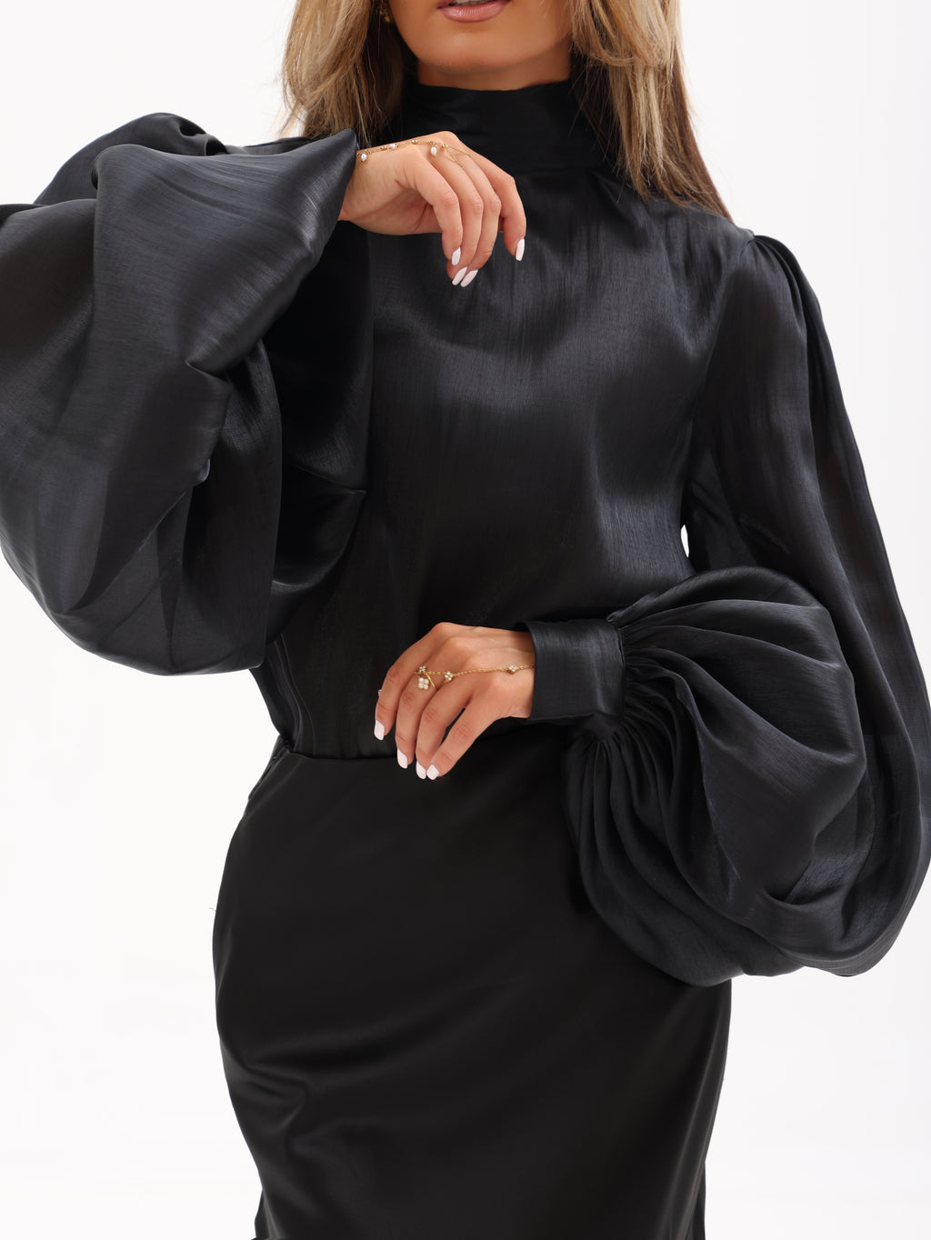 Balloon Sleeve Organza Blouse