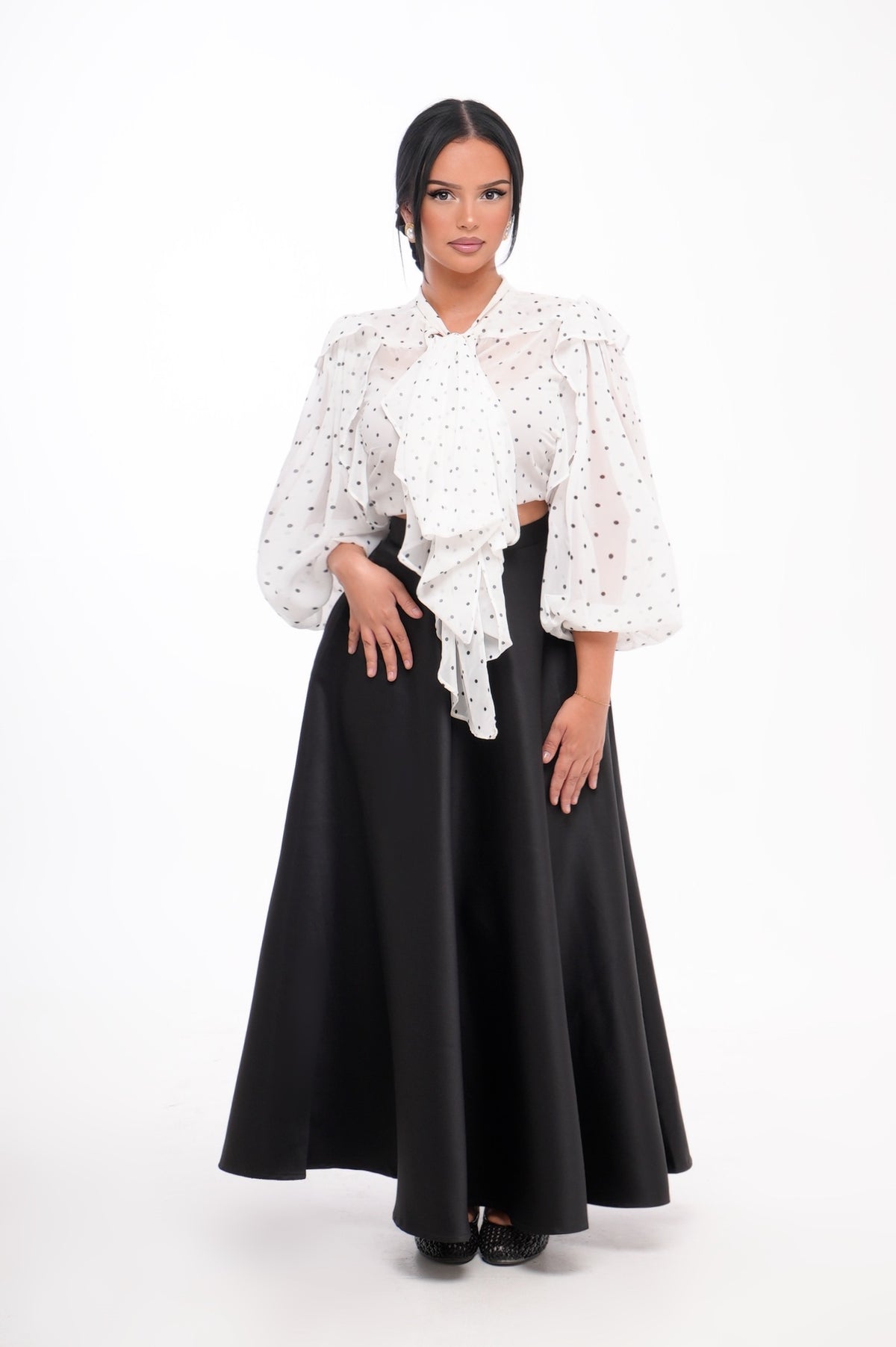 Blouse noeud pois